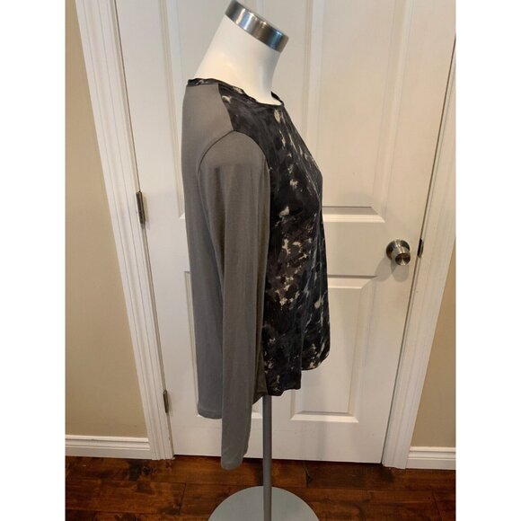 Les Copains Gray Splatter Print Long Sleeve T-Shirt, Size 8 (US) 42 (IT) - Picture 2 of 5